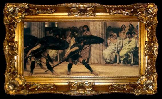 framed  Sir Lawrence Alma-Tadema,OM.RA,RWS A Pyrrhic Dance Sir Lawrence Alma-Tadema, ta009-2